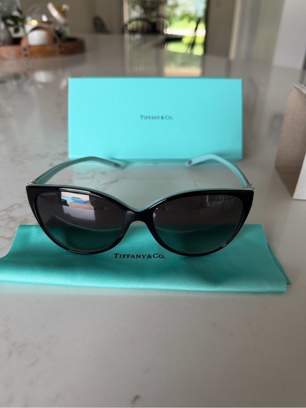 Tiffany & Co. TF4089B Polarized Sunglasses – Black / Tiffany Blue – Discontinued